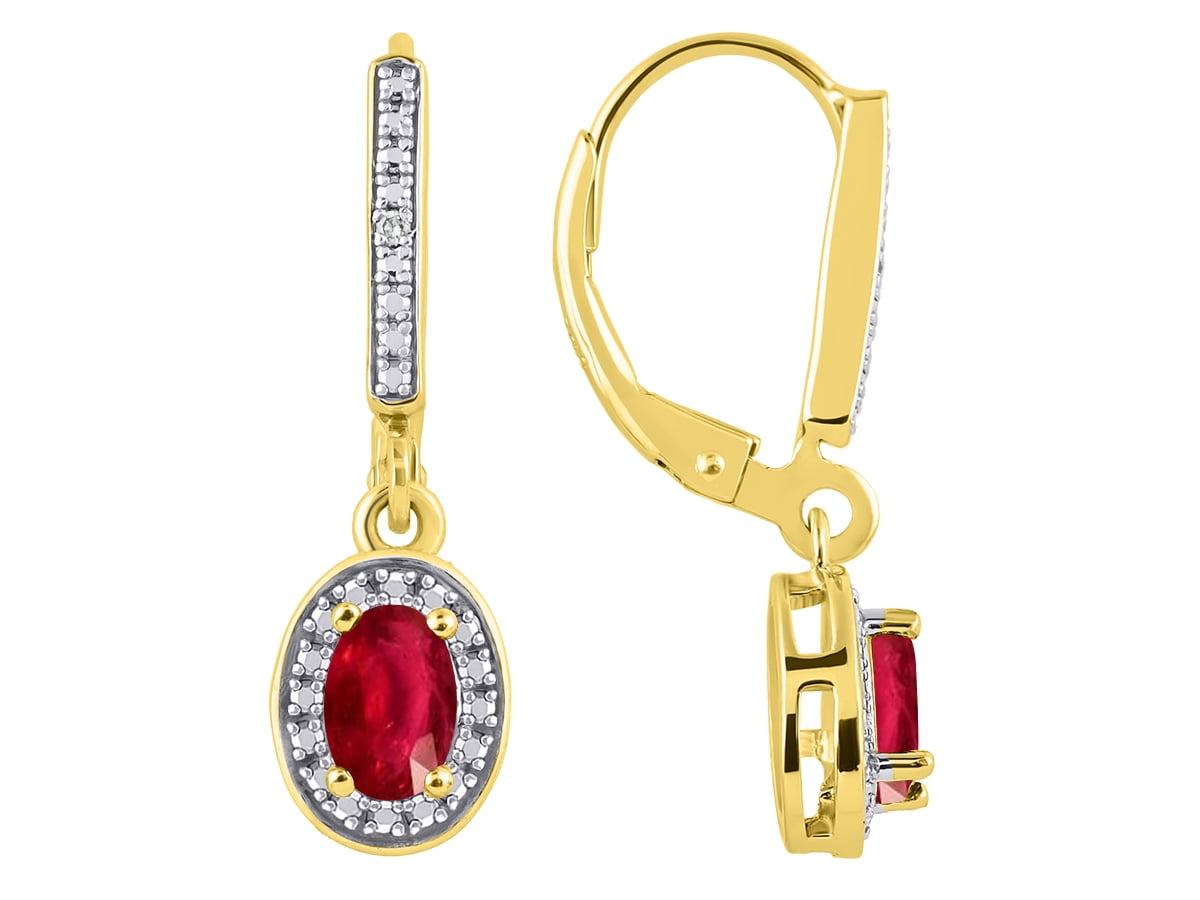 Details about   Oval Red Ruby 6x4mm 14K Rose Gold Plate 925 Sterling Silver Earrings