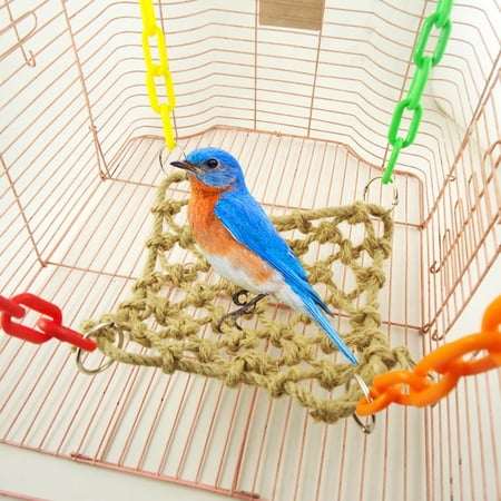 Pet Bird Parrot Toys Parakeet Budgie Cockatiel Cage Hammock Swing Toy Hanging Chew Birds Perches Hanging Cage Toy