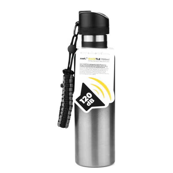 Bouteille Buzztle - Alarme 120 db, Multifonction, Acier Inoxydable #304, Isolation à Double Paroi, Sans BPA et Approuvé par la FDA