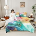 thumbnail image 4 of Feelyou Luxury Abstract Ombre Bedding Comforter Set, Modern Art Stripes Twin Comforter Sets, Chic Marbling Stripes Reversible Bedding Set, Ultra Soft Bedroom Decor, 2-Piece, 4 of 8