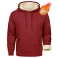 thumbnail image 4 of guisaled Mens Hoodies Pullover Sherpa Fleece Lined Warm Thick Winter Hooded Sweatshirt Fuzzy Soft Comfy Solid Long Sleeve Tops, 4 of 7