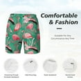 thumbnail image 6 of Picia Tropical Flamingo pattern Mens Swim Trunks with Compression Liner Stretch Beach Shorts Quick Dry with Zipper Pockets No-Chafing Board Shorts-Small, 6 of 9