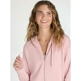 thumbnail image 2 of Time and Tru Women's and Women's Plus Zip Up Fleece Jacket with Hood, Sizes XS-4X, 2 of 5