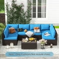 thumbnail image 4 of HOMREST Outdoor Replacement Cushions for Patio Furniture,Water-Repellent Sofa Cushions for 6-Seat Rattan Wicker Sectional Patio Conversation Sets,14-Piece Cushions Set for Outdoor Couch（Sky Blue）, 4 of 8