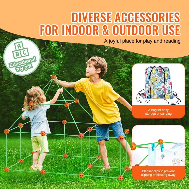 KFFKFF Kids' Fort Construction Kit, 85 Pieces that Shine at