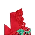 thumbnail image 4 of Sedceaty Baby Watermelon Print Clothes Set, Girls Sleeveless Deep V-neck Short Jumpsuit + Bow-knot Headband, 4 of 6