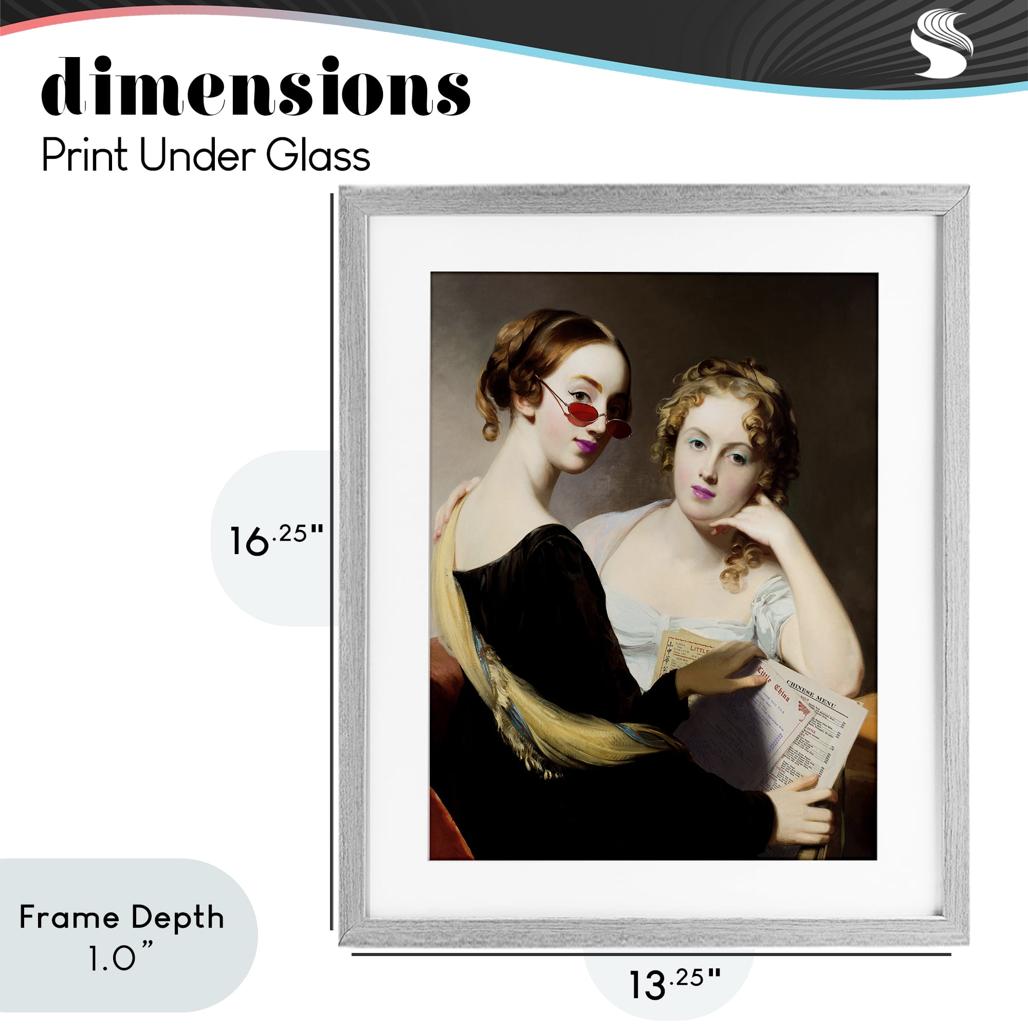 Stupell Industries Vintage Ladies Ordering Takeout Gray Framed Print Under Glass, design by Wild Apple Portfolio