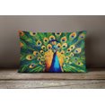 thumbnail image 4 of Carolines Treasures DAC3250PW1216 16 x 12 in. Unisex Peacock Polyester Fabric Throw Pillow, 4 of 4