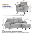 thumbnail image 6 of Pingliang Home Living Room Furniture Set, Sectional Sofa Couch with Storage Ottoman and Accent Chair, Modern 3 Seater L Shaped Couch Sofa and Single Armchair,for Living Room,Apartment,Studio,Office, 6 of 6