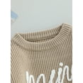 thumbnail image 5 of Bagilaanoe Toddler Baby Girl Boy Knitted Sweater Long Sleeve Letter Embroidery Pullover 6M 12M 24M 3T 4T 5T 6T Kids Warm Jumpers Tops Fall Loose Knitwear, 5 of 8
