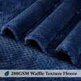 thumbnail image 4 of PAVILIA Navy Blue Throw Blanket for Couch, Twin Bed, Soft Fleece Throws for Sofa Chair, Fuzzy Waffle Textured Blanket, Cozy Warm Lightweight All Season Blanket Throw, 60x80, 4 of 9