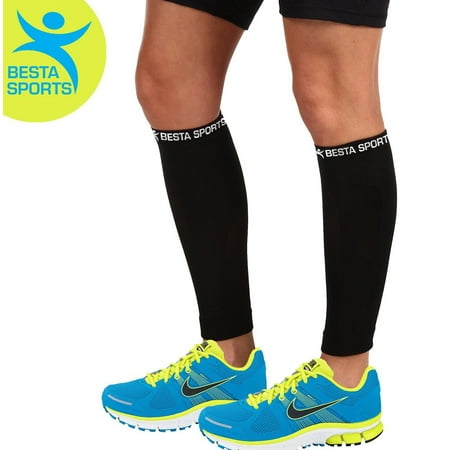 Calf Compression Sleeve by Besta Sports 1 Pair (Medium 12-15 (Best Calf Exercises For Mass)