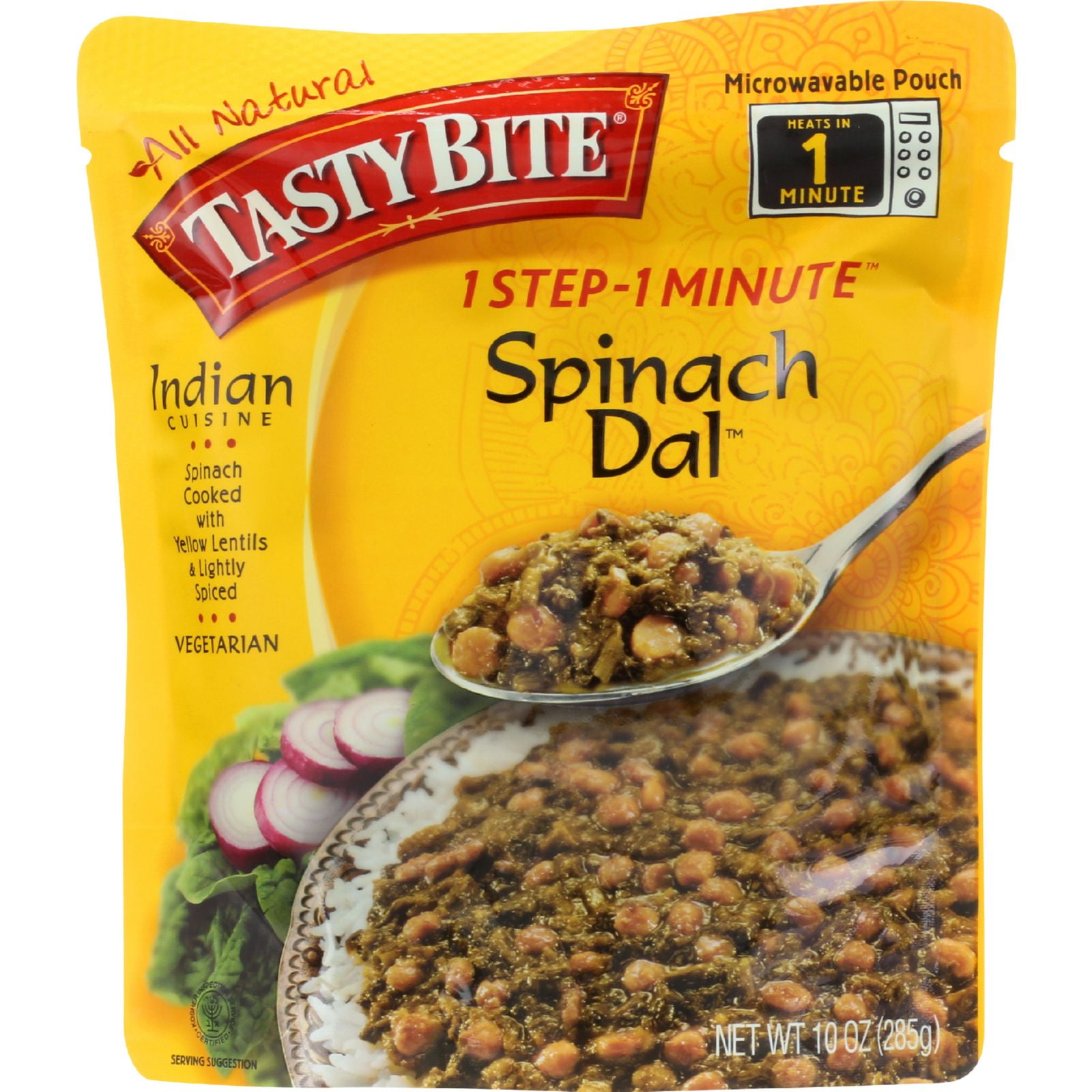 Tasty Bite Entree Indian Cuisine Spinach Dal Indian 10 Oz