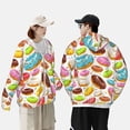 thumbnail image 6 of Kll Color Donut Print Men'S Women’s Upf 50+ Sun Protection Outdoor Hoodie Jacket Long Sleeve Fishing Hiking Performance Shirt- Small, 6 of 8