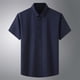 thumbnail image 4 of Mens Manga Corta Botón Abajo Camisas Negocios Turndown Cuello con Bolsillo, Patrón de Red Blusa de Manga Corta, 4 of 9