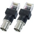 thumbnail image 1 of 2 Pcs Bnc to RJ45 Converter Adapter, Bnc Female to RJ45 Male Coaxial Converter Ethernet Adapter for Line Tester(Black), 1 of 5