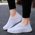 thumbnail image 2 of CAICJ98 Womens Sneakers Lightweight Casual Shoes Knit Loafers Breathable Walking Shoes Flats Slip On Shoes Women White,6.5, 2 of 7