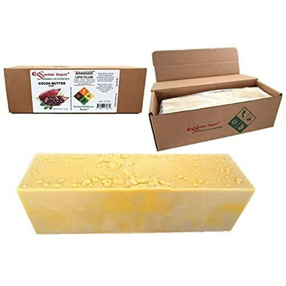 4 lbs Cocoa Butter - Raw - Unrefined - 100% Pure - Natural Cocoa Scent