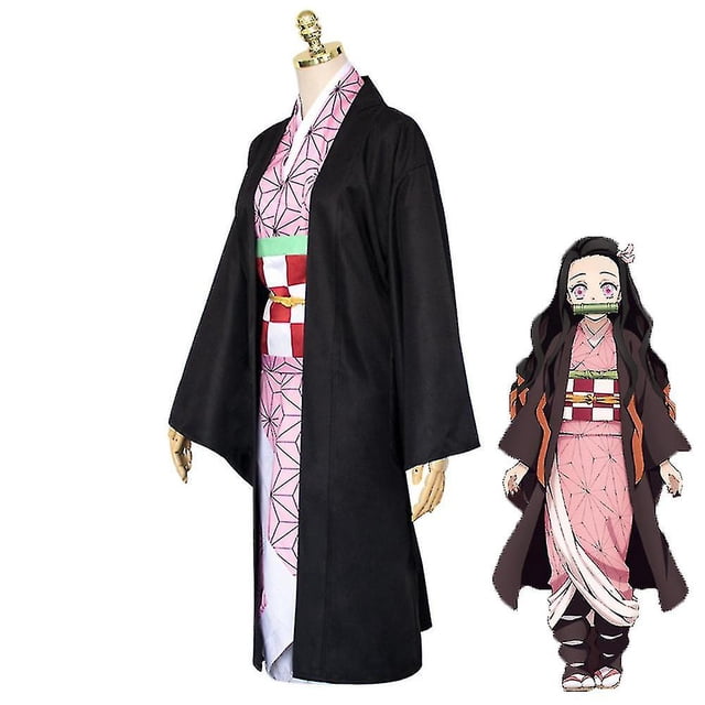 Disfraz de Cosplay de animación Demon Slayer para niños, conjunto de traje de Tanjirou Nezuko -autoeuro #yg 13-14 Years
