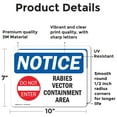 thumbnail image 2 of (2 Pack) Rabies Vector Containment Area Sign, 2 of 7
