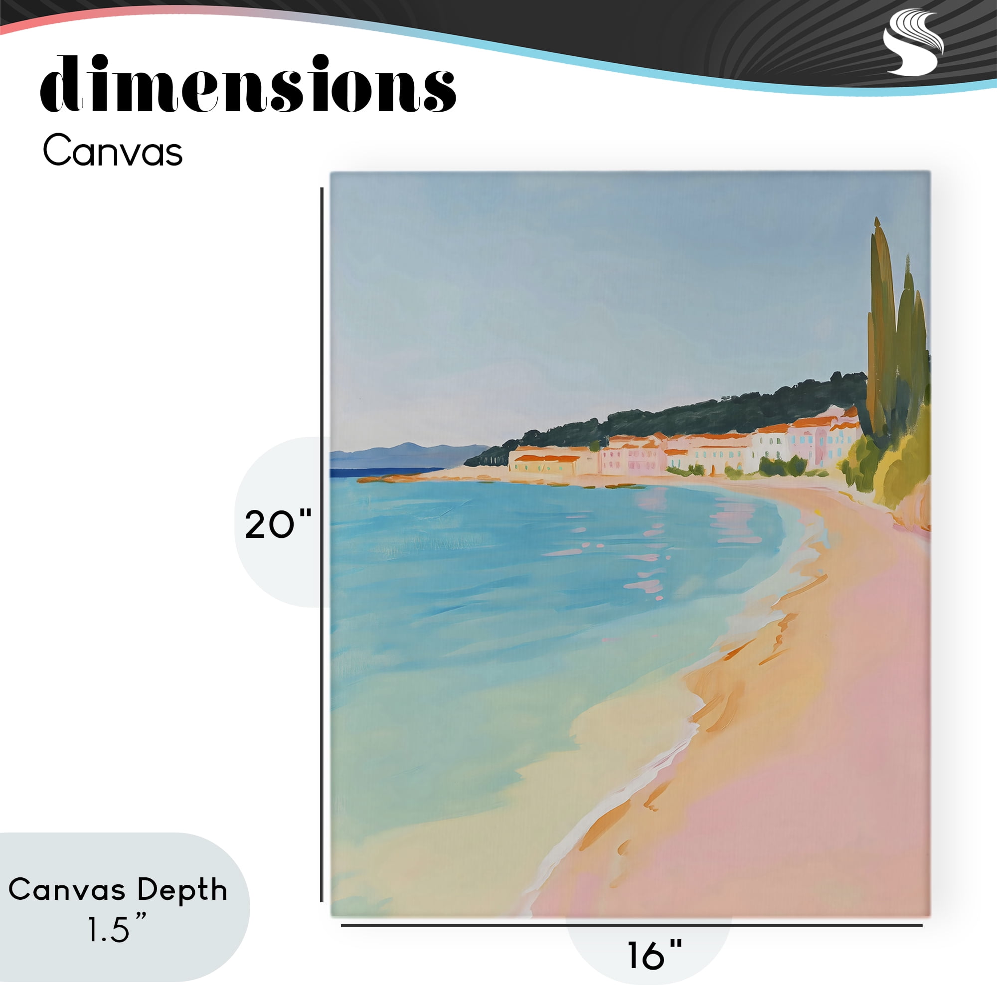 Stupell Industries Abstract Village By The Sea Canvas Wall Art, design by The Prints Vibe