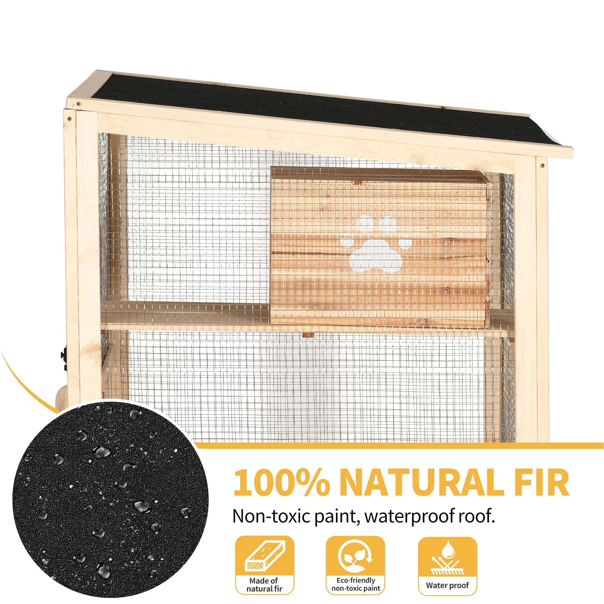 DWVO Outdoor Cat House Enclosures on Wheels Indoor Large