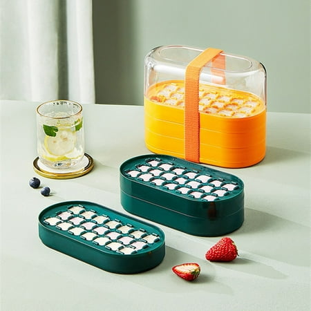 

Yesbay Ice Cube Tray Food Grade Stackable Silica Gel Chilling Cocktail Whiskey Ice Container Freezer Accessories