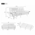 thumbnail image 7 of Convertible Sofa Bed,Velvet Reversible Loveseat with Removable Armrests and Metal Legs,Futon Sofa Bed with Storage Bags for Living Room and Bedroom,Black, 7 of 7