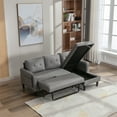thumbnail image 3 of L Shaped Sectional Sofa, Sectional Storage Sofa Bed with Convertible Chaise, Modern Corner Sofa, Pull Out Sleeper Bed with Side Pockets for Living Room, Apartment, Office, Light Gray, 3 of 7