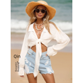 thumbnail image 3 of Camisa de protección solar de manga larga de Amazon para mujer, material de algodón de bambú, para playa transfronteriza, protección solar, correa positiva, 3 of 5