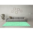 thumbnail image 3 of Ahgly Company Indoor Round Abstract Turquoise Blue Modern Area Rugs, 8' Round, 3 of 4