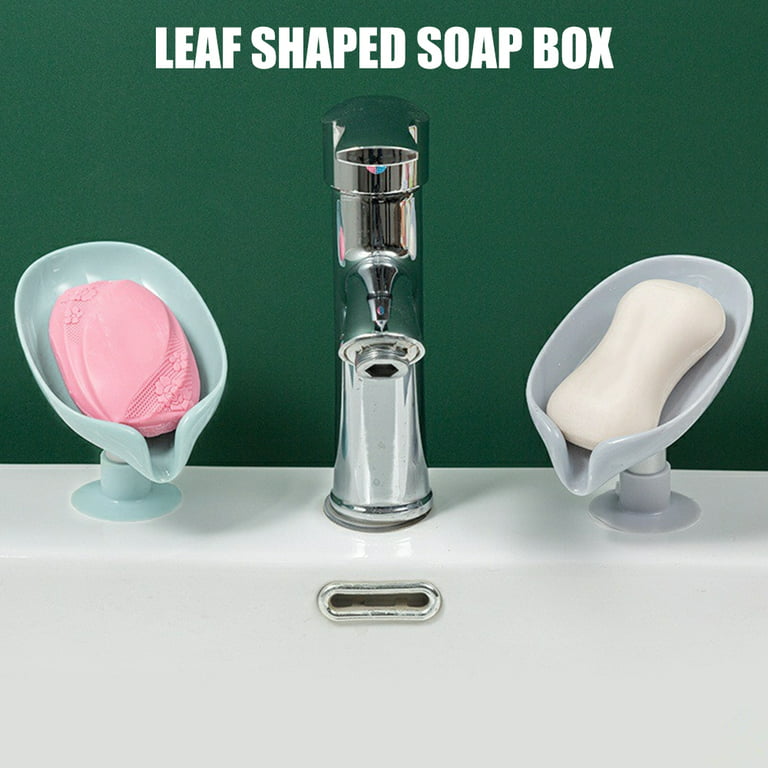 1 Pcs White Silicone Soap Tray Self Draining Soap Dish Soap Holder Self, Size: Small