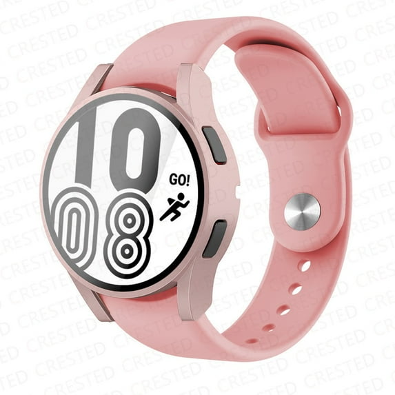 No Gaps case+band For Samsung Galaxy Watch 4 44mm 40mm smartwatch Silicone watchband 20mm Bracelet Correa Watch4 44 40 mm Strap