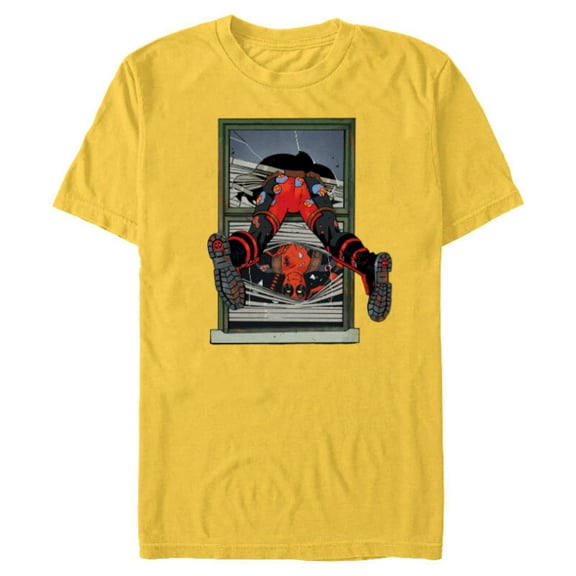 Marvel Deadpool Comic X-Men Undies Window Smash - Short Sleeve Blended T-Shirt for Adults - Customized-Yellow