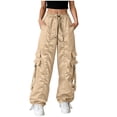 thumbnail image 2 of FNFYFH Cargo Pants Women Baggy Parachute Pants for Women Streetwear Y2K Outfits Hiking Camping Essentials, 2 of 9