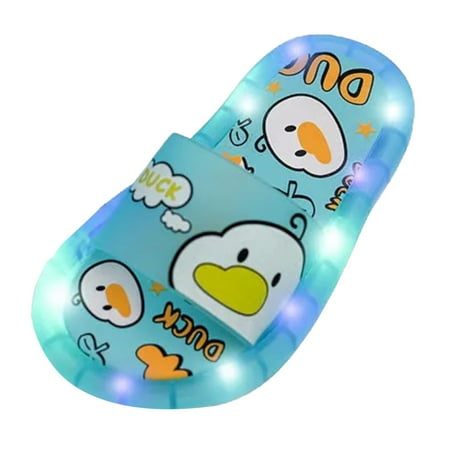 

NIUREDLTD Children Slippers Summer Flashing Lights Cute Baby Animal Cartoon Indoor And Outdoor Home Sandals Size 30