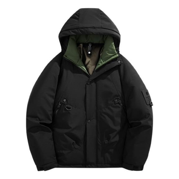 Mens Coats,Men's Winter Heavy Duty Work Jacket Warm Insulated Coat Outdoor Windproof Cold Weather Coat for Men Durable Utility Jacket,Mens Winter Coat,Size:3XL