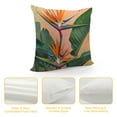 thumbnail image 4 of Creowell Short Plush Pillow Covers Tropical Flower Throw Pillows, Bird of Paradise Outdoor Pillowcase Hawaii Themed Green Palm Leaf Cushion Case Decor for Home Sofa Couch Bed White, 4 of 5
