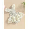 thumbnail image 3 of ZAXARRA Baby Girl Summer Lace Romper, Fly Sleeve Backless Solid Color Romper Dress Boho Outfit, 3 of 9