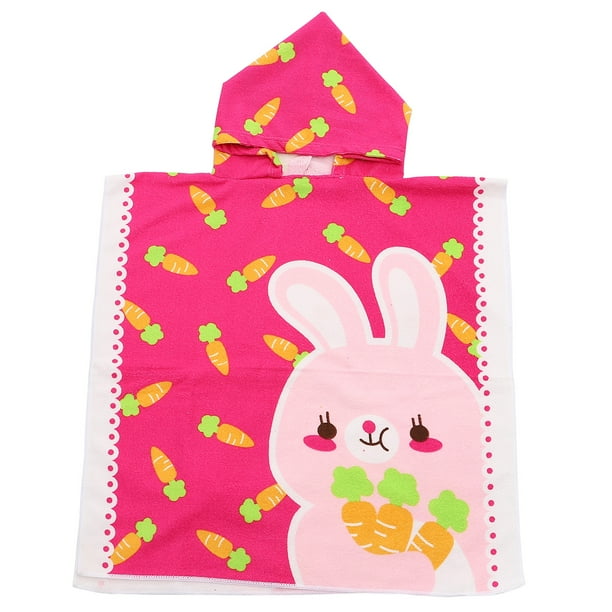 KAKOWELY Toalla de playa para niños Toalla de baño con diseño de conejo y zanahoria Toalla de piscina para niños Toalla con capucha