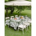thumbnail image 4 of Outdoor Tablecloth with Umbrella Hole for Patio/Picnic/Party/Camping, Dark Green Coral Coastal Waterproof Table Cloth Rectangle Table Cover Washable, White Summer Beach Seaside Ocean (60"x 102"), 4 of 9