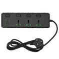 thumbnail image 1 of Regleta de enchufes de 3000 W 3 Interfaz universal 2 USB 2 Puerto PD Interruptores de control individuales Regleta de enchufes de seguridad Enchufe del Reino Unido 110‑265 V, 1 of 9
