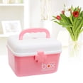 thumbnail image 4 of Medicine Storage Box Pill Storage Box Organizer First Aid Kit Box with Removable Tray & Handle Family Emergency Kit Storage Organizer - Size S (Pink), 4 of 6