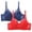 Blue+Red, variant on Hjlmsx Women's Lace Bra Non Padded Underwire Unlined Bra Full Coverage Plus Size Lace Bralette 2 Packs
