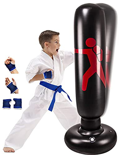 Kids Punching Bag Easy to Assemble Giftable for Home/Office/Workout MMA in Adult Kids Taekwondo 63inch Free Standing Boxing Bag with Stand for Practicing Karate 