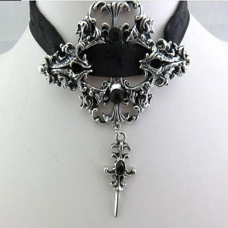 Buy Red And Black Choker Hot Sale Wide Gothic Red Satin Ruffle Ribbon Choker Necklace With Black Lace Victorian Goth Vampire Romantic Jewelry Lattice Mesh Net Lace Collar Etsy