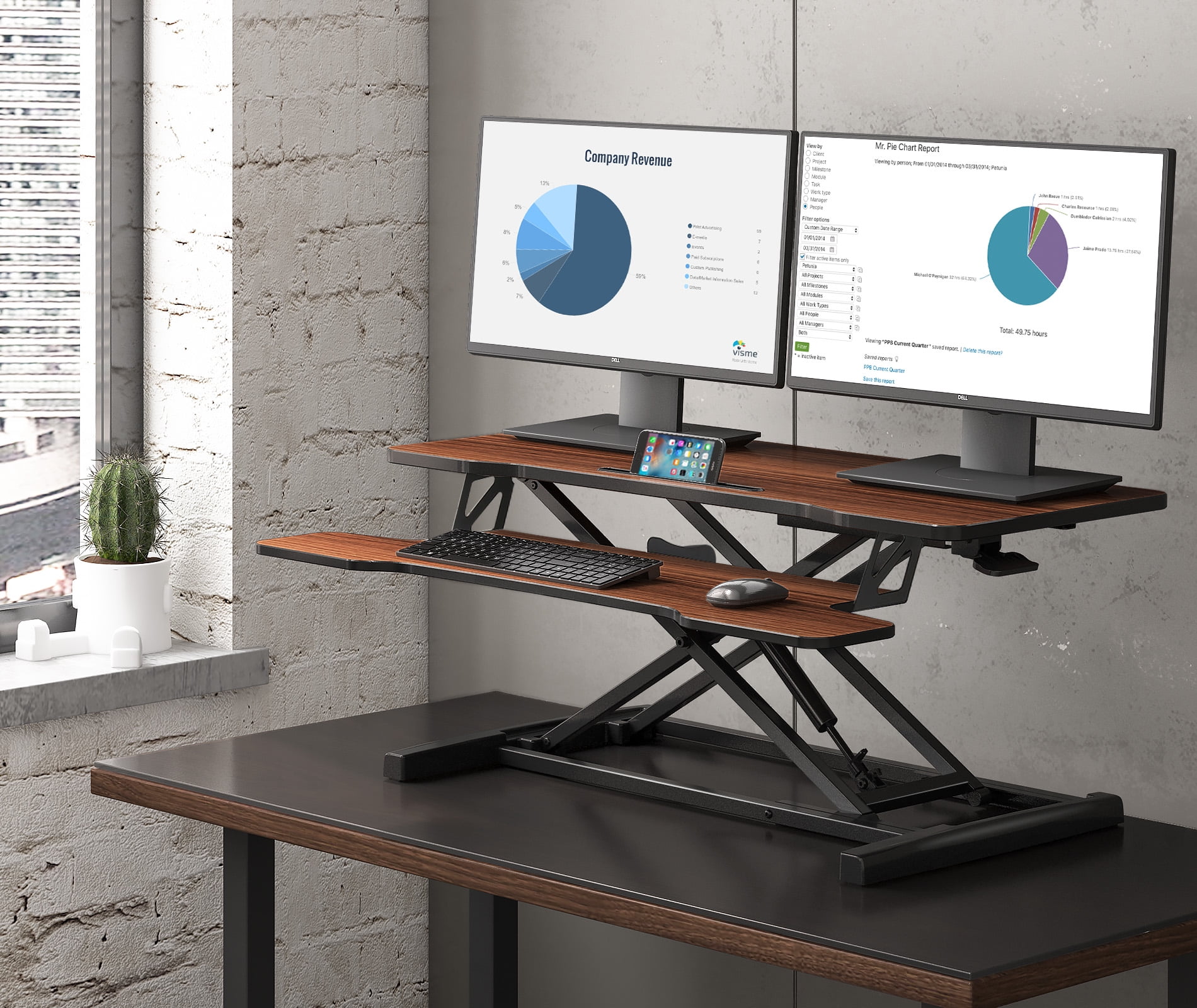FITUEYES Standing Desk Converter 36inch Stand Up Desk Tabletop