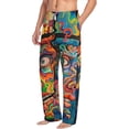thumbnail image 2 of Balery Psychedelic Faces Colorful print Men's Pajama Pants,Ultra Lightweight Pjs,Lounge Pant-Large, 2 of 9