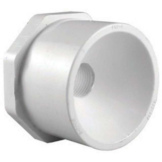 Schedule 40 Pipe Reducer Bushing, Spigot x Slip, White, 2 x 1 In. - PVC 02107 1300HA