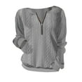 thumbnail image 4 of Gray Womens Tops Autumn and Winter Fashion Women's Long Sleeve with Half Zipper Solid Color Ladies Hoodless Sweatshirt Fall Outfits for Women 2025, 4 of 4